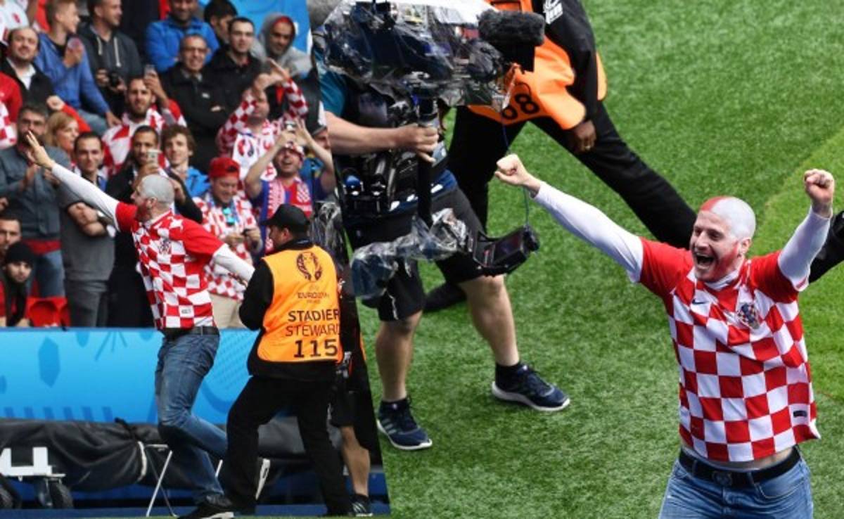 El espontáneo que se metió a celebrar con Croacia el golazo de Modric